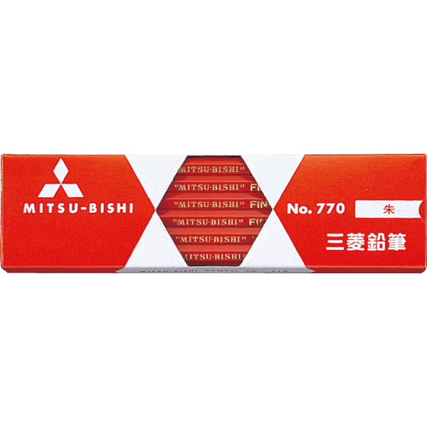 三菱鉛筆　No.770　朱通し鉛筆　六角軸